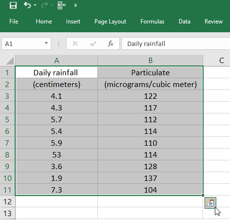 excel 2016 select visible cells icon