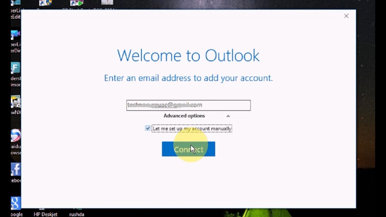 add gmail account in outlook 2013